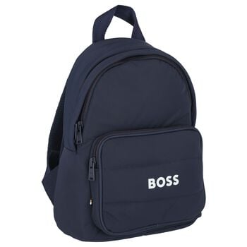 Boys Navy Blue Logo Backpack ( 27cm )
