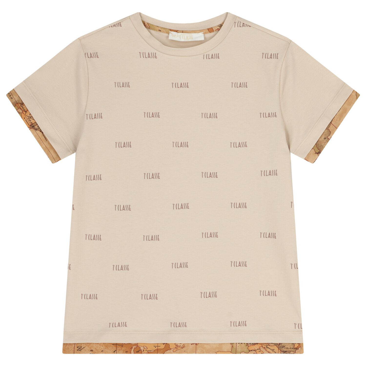 Boys Beige Logo T-Shirt, 1, hi-res