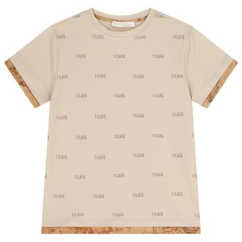 Boys Beige Logo T-Shirt