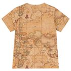 Boys Beige Geo Map Logo T-Shirt, 1, hi-res