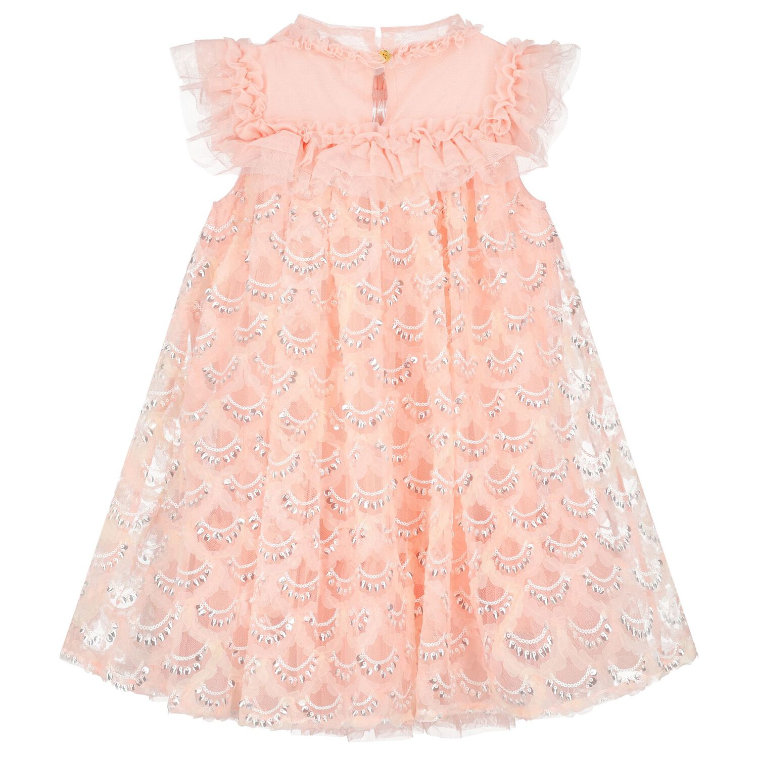 Girls Pink Sequin Tulle Dress, 1, hi-res image number null