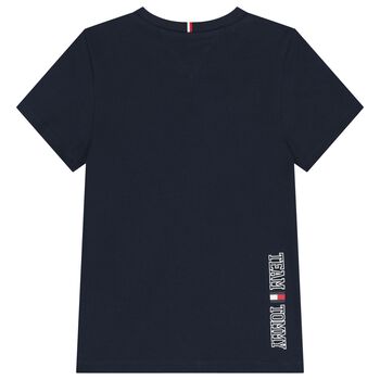 Boys Navy Blue Logo T-Shirt