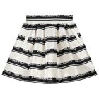 Girls Ivory & Black Striped Skirt, 1, hi-res