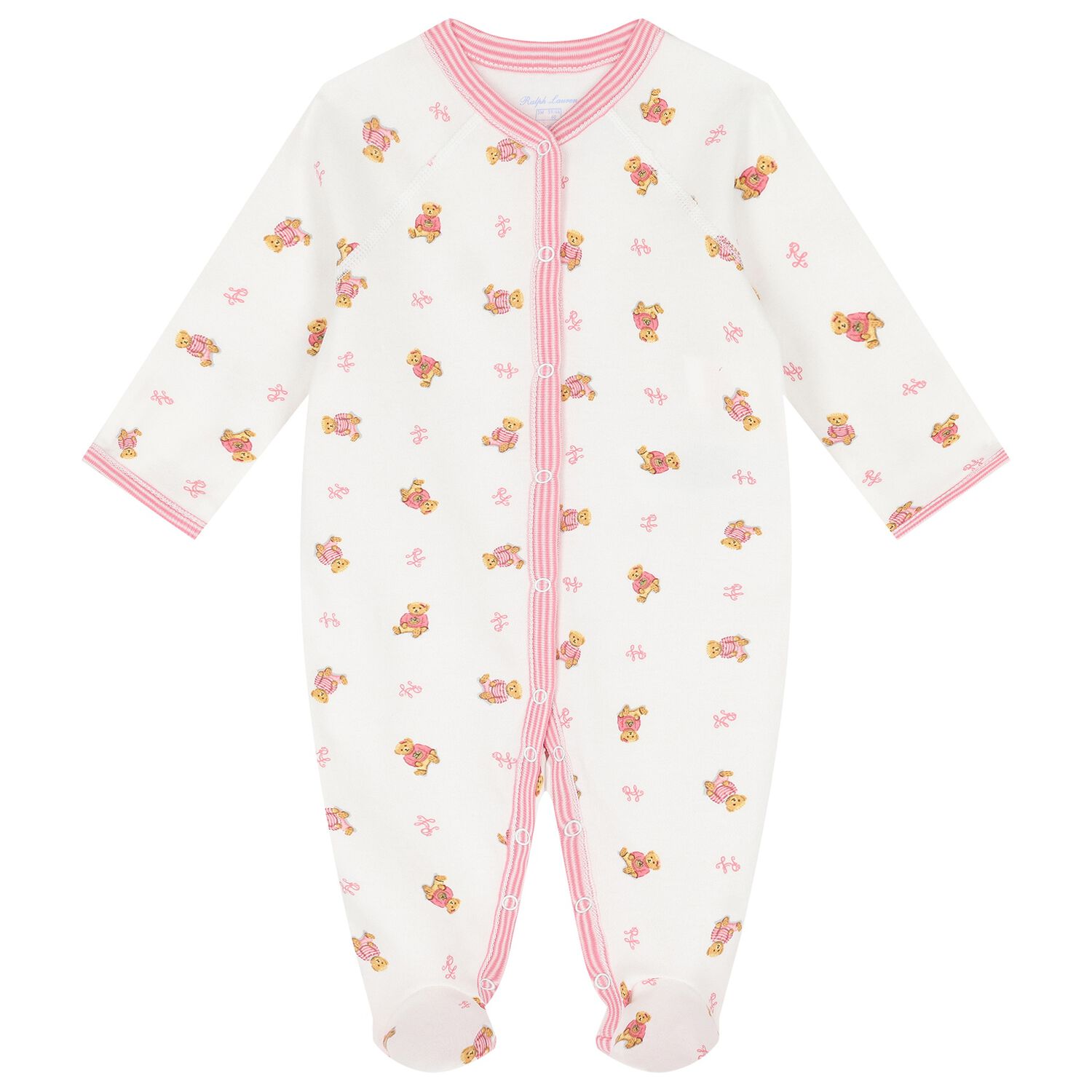 أفرول بنات بالشعار  باللون الأبيض والوردي , 1, hi-res