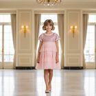 Girls Pink Sequin & Tulle Dress, 1, hi-res