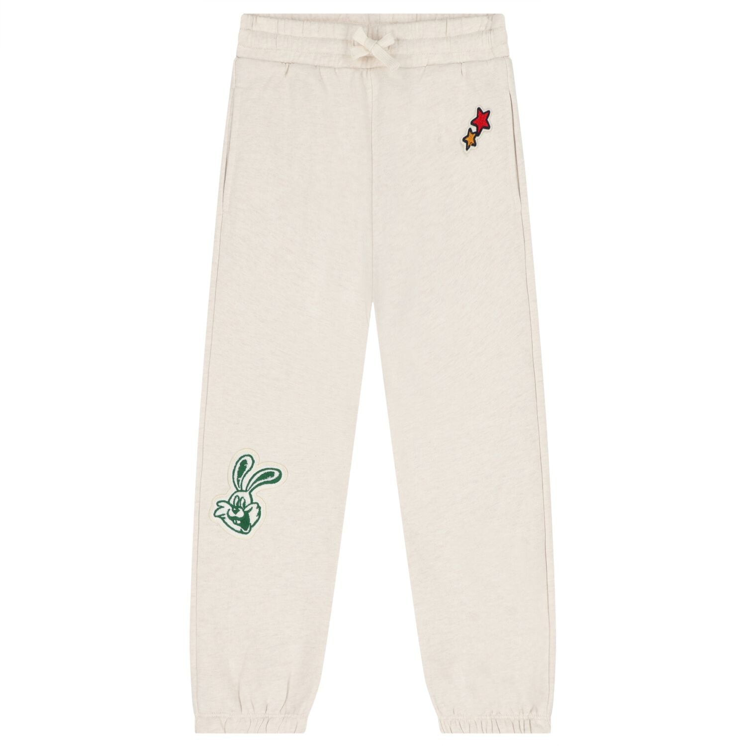 Girls Beige Patch Joggers, 1, hi-res