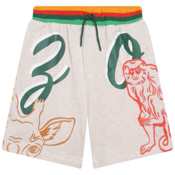 Boys Beige Logo Shorts