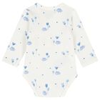 Baby Girls Ivory & Blue Balloon Bodysuits ( 2-Pack ), 3, hi-res