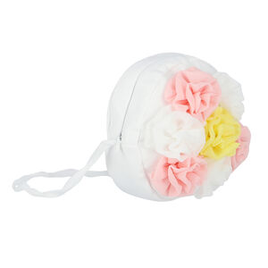 Girls White & Pink Flower Handbag