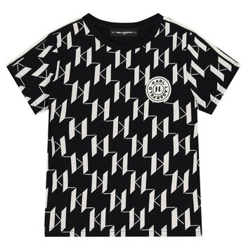 Boys Black & White Logo T-Shirt