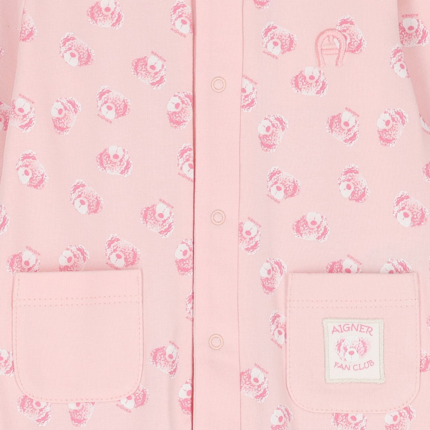Baby Girls Pink Teddy Bear Logo Babygrow, 3, hi-res