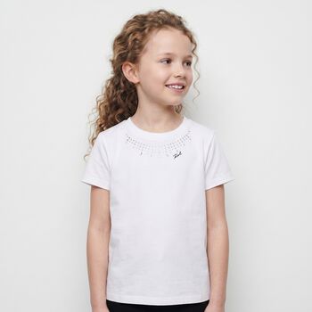 Girls Mini Me White Logo T-Shirt