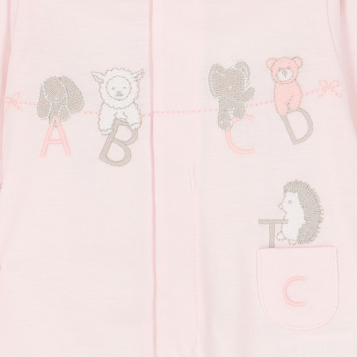 Pink Embroidered Babygrow, 2, hi-res