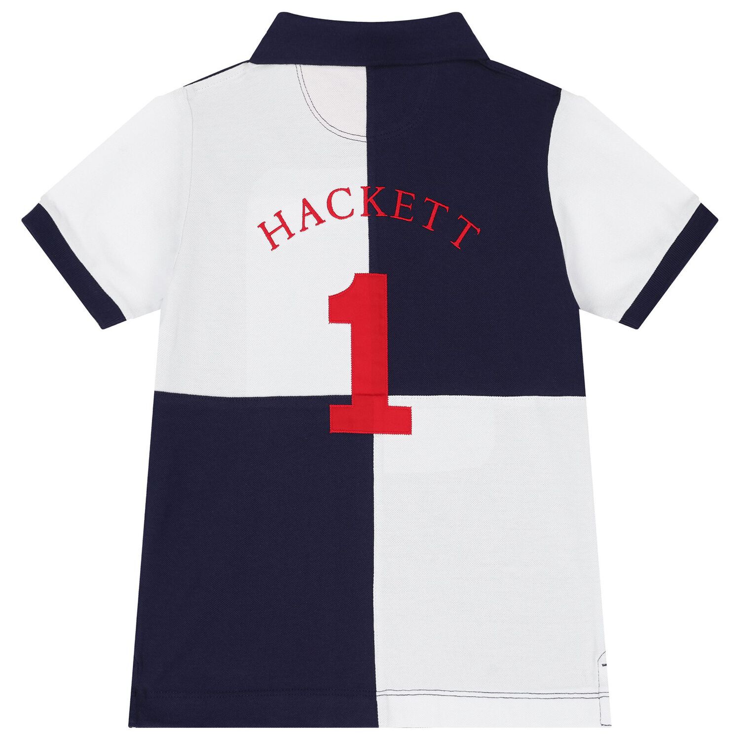 Boys Navy Blue & White Logo Polo Shirt, 1, hi-res image number null