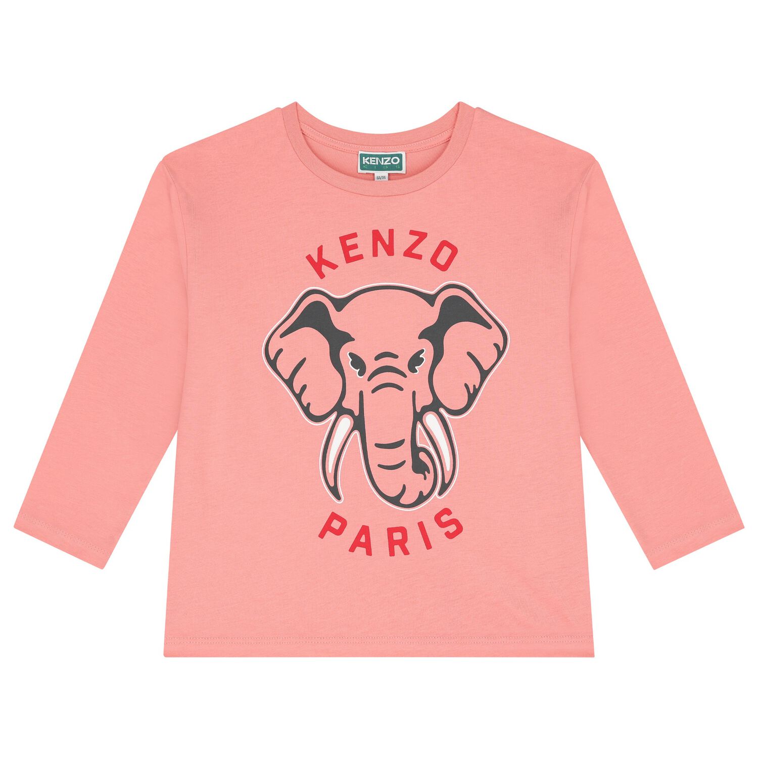Girls Pink Elephant Logo Long Sleeve Top, 2, hi-res image number null