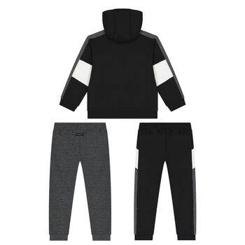 Boys Black & Grey 3 Piece Tracksuit