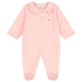 Baby Girls Pink Logo Babygrow