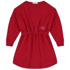 Girls Red Logo Dress, 1, hi-res