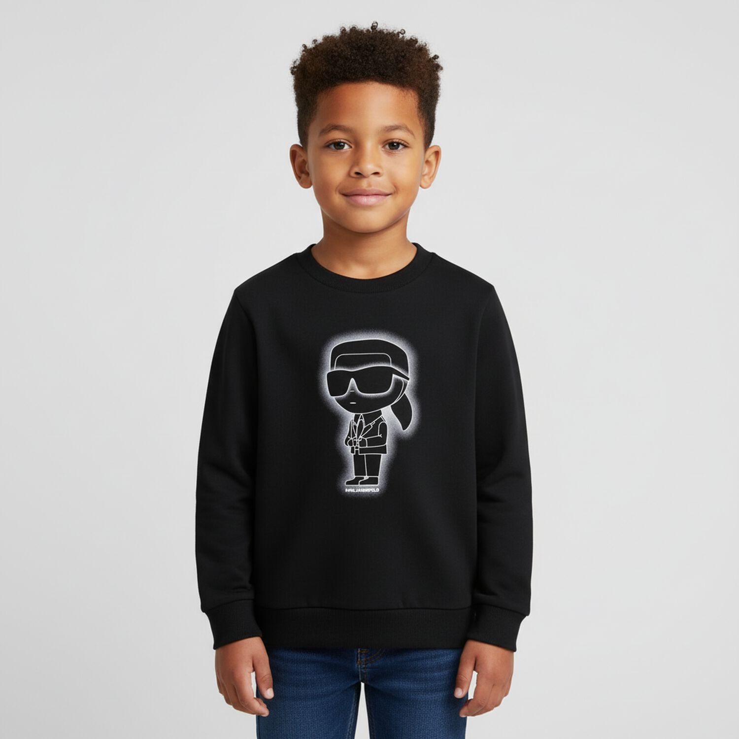 Boys Black Ikonik Logo Sweatshirt, 1, hi-res