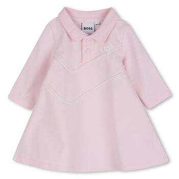 Younger Girls Pink Logo Polo Dress