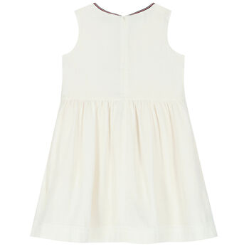 Girls Ivory Logo Dress