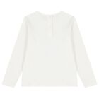 Girls Ivory Teddy Bear Long Sleeve Top, 1, hi-res