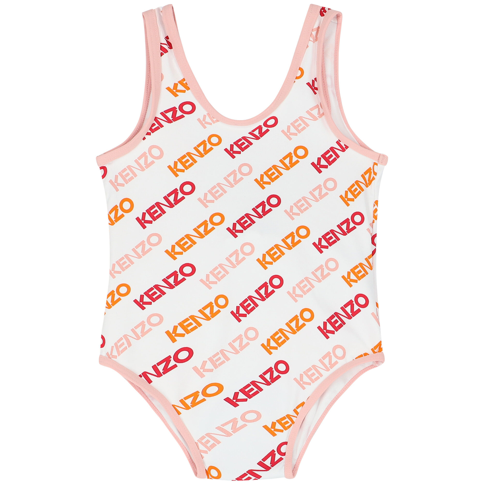 KENZO KIDS Younger Girls White Logo Swimsuit Junior Couture USA