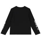 Black Logo Long Sleeve Top, 2, hi-res