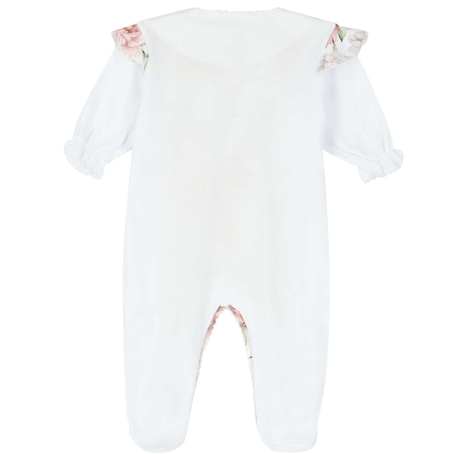 Baby Girls White Floral Babygrow, 2, hi-res image number null