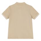  Younger Boys Beige & White Logo Shorts Set, 1, hi-res