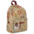 Younger Girls Beige Logo Floral Backpack ( 30CM ), 1, hi-res