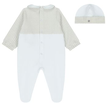 Baby Boys Blue Logo Babygrow & Hat Gift Set