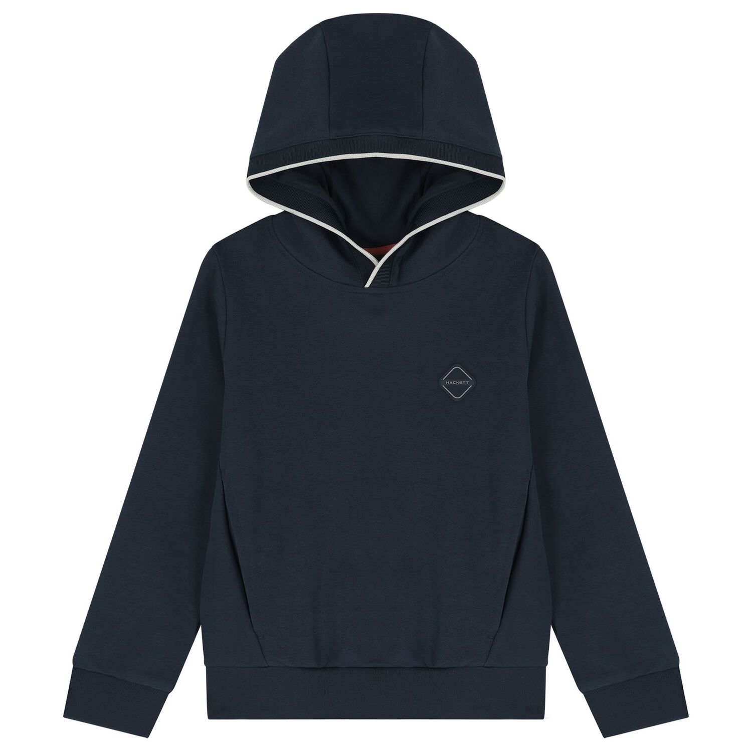 Boys Navy Blue Logo Hooded Top, 1, hi-res