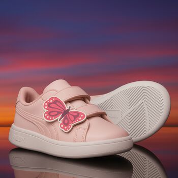 Girls Pink Logo Trainers