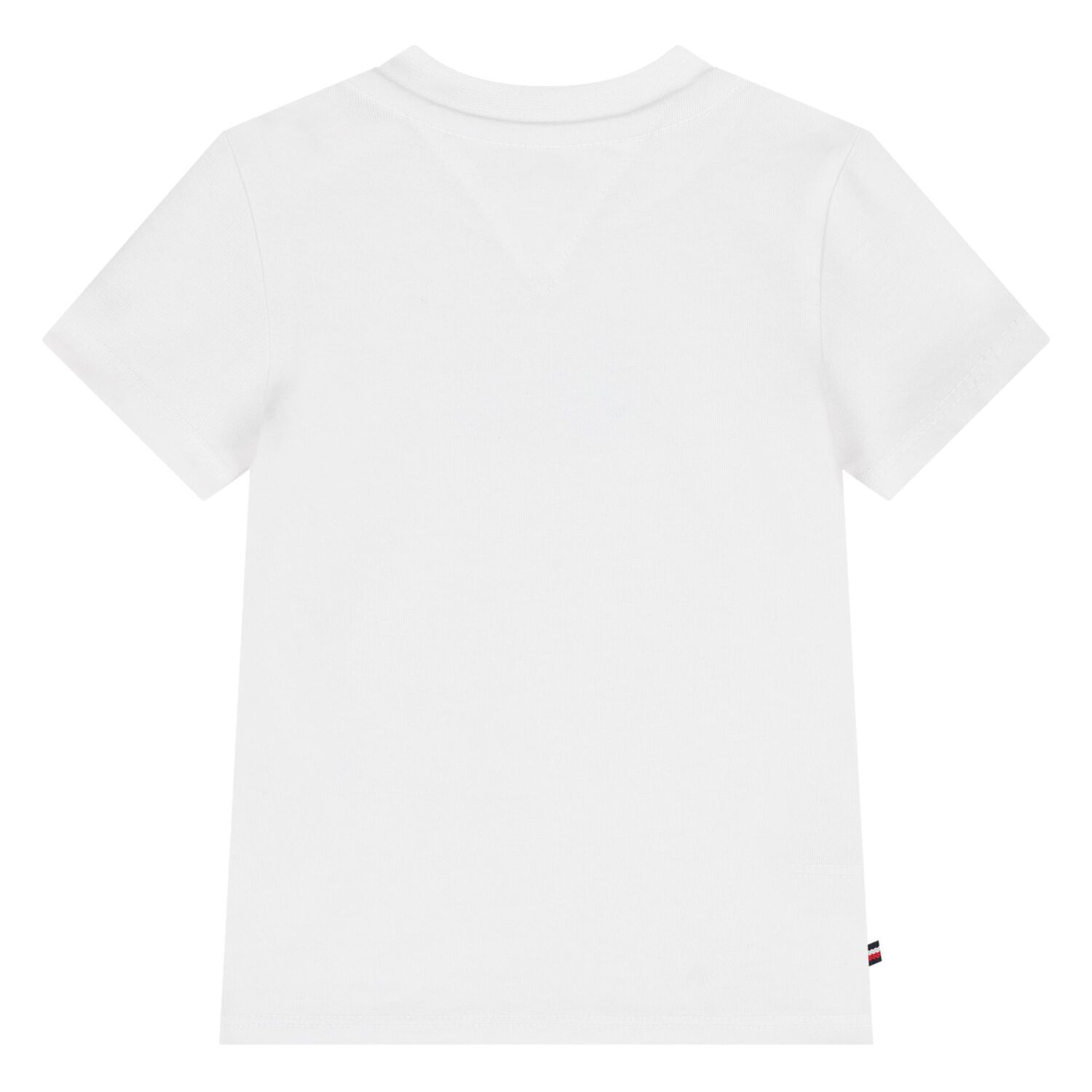 Younger Boys White & Ivory Striped Logo T-Shirts (2 Pack), 1, hi-res