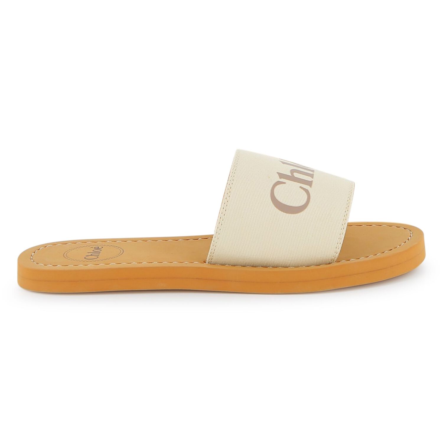 Girls Mini Me Ivory & Beige Logo Sliders, 1, hi-res