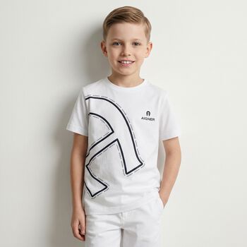 Boys White Logo T-Shirt