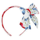 طوق شعر بنات بطبعة باللون الأبيض, 1, hi-res