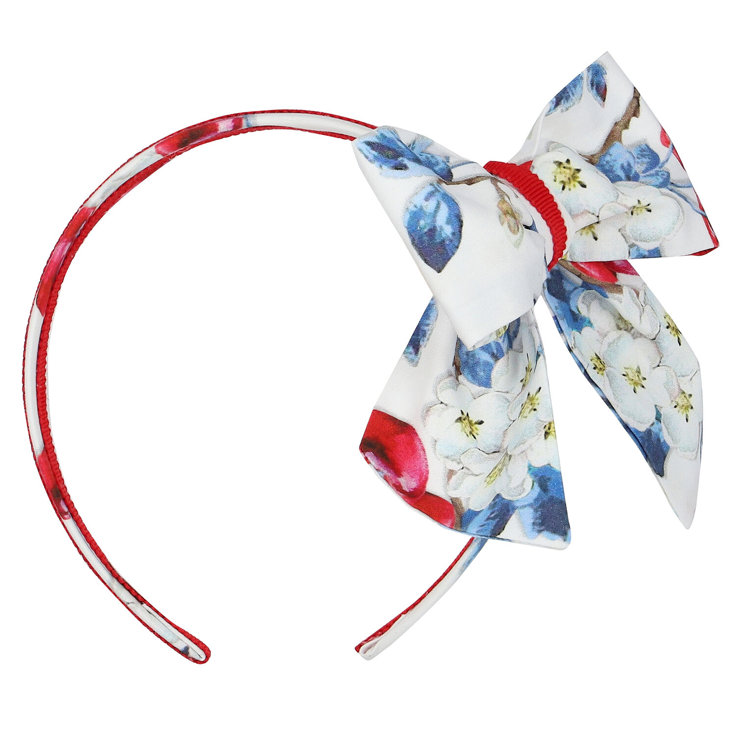 طوق شعر بنات بطبعة باللون الأبيض, 1, hi-res