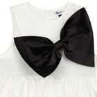 Girls White & Black Bow Dress, 1, hi-res