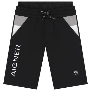 Boys Black Logo Shorts