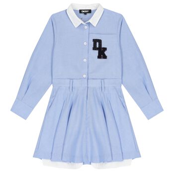 Girls Blue Logo Dress