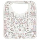 Baby Girls Ivory & Pink Toile de Jouy Bib, 2, hi-res
