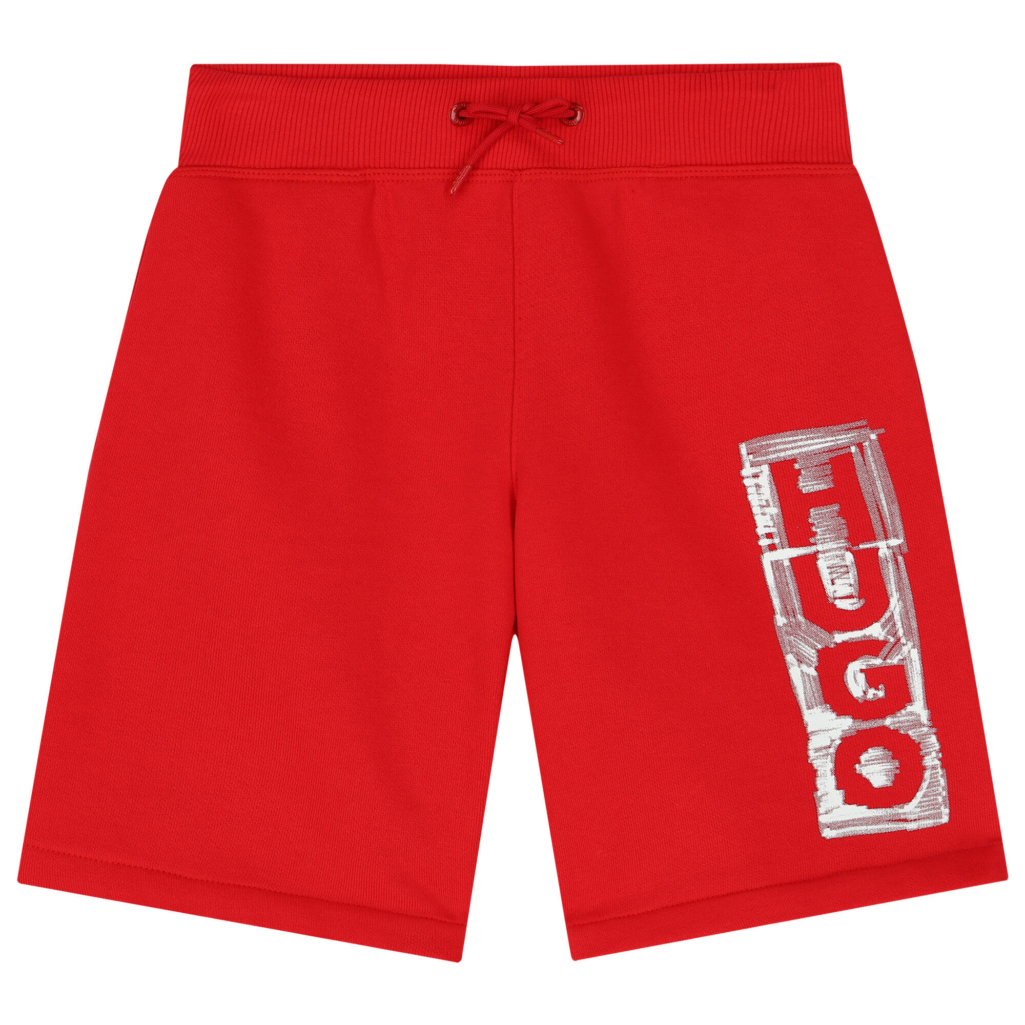 HUGO Boys Red Logo Shorts Junior Couture USA
