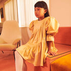 Girls Gold Tiered Dress, 1, hi-res