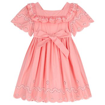 Girls Pink Woven Dress