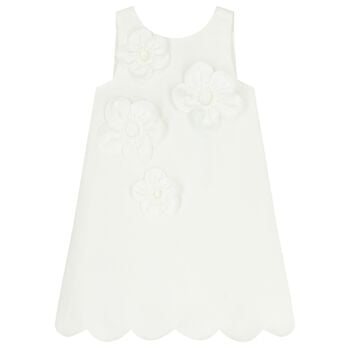 Girls White Floral Dress