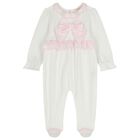 Baby Girls Ivory & Pink Babygrow & Headband Set, 1, hi-res