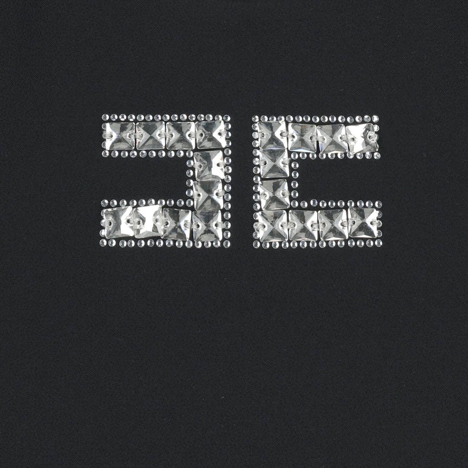 Girls Black Diamante Logo Pleated Dress, 2, hi-res