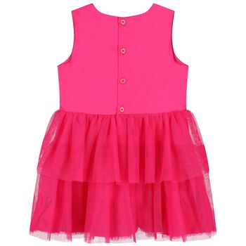 Girls Pink Heart Flared Dress